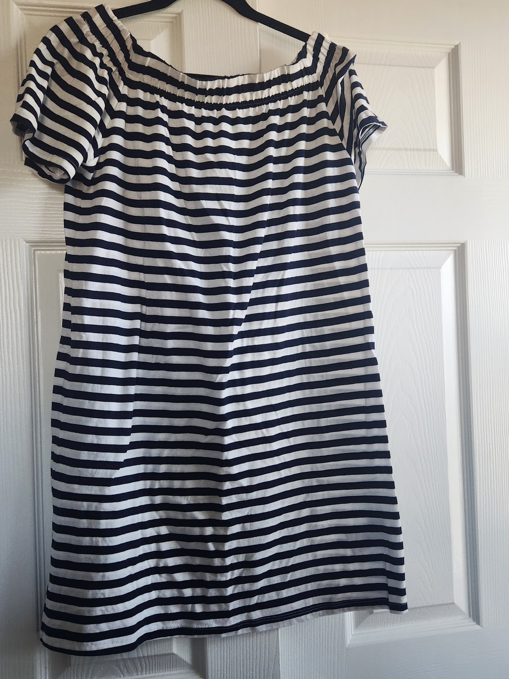H&M Black and White Striped Strapless Dress